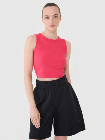 Crop top dzianinowy damski 4F 4FRSS25TSLEF234-54S