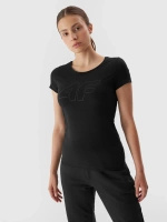 T-shirt slim z logo damski 4F 4FWSS24TTSHF1163-20S