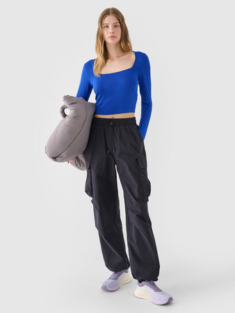 Longsleeve slim gładki damski 4F 4FRSS24TLONF499-36S