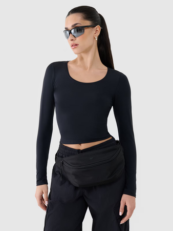 Longsleeve slim gładki damski 4F 4FRSS25TLONF511-20S