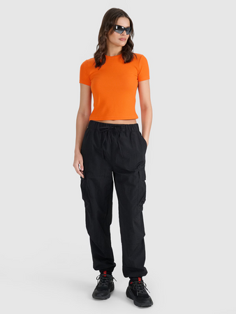 T-shirt slim z waflowej dzianiny damski 4F 4FRSS25TTSHF2749-70S