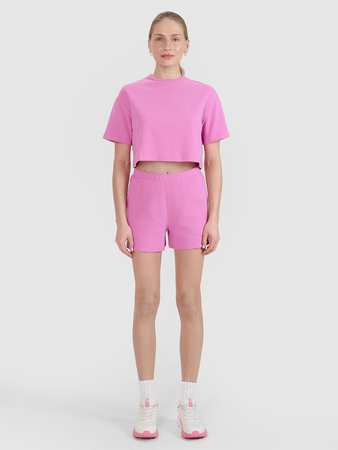 Damski t-shirt crop top 4F 4FWSS25TTSHF1977-54S