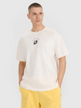 T-shirt oversize z nadrukiem męski 4F 4FRSS25TTSHM2981-11S