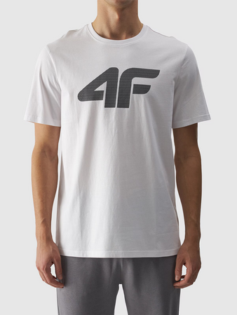 T-shirt regular z nadrukiem męski 4F 4FWMM00TTSHM1844-10S