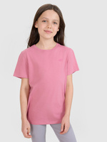 T-shirt regular gładki dziewczęcy 4F 4FJWSS25TTSHF2177-56S
