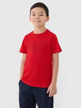 T-shirt z nadrukiem chłopięcy 4F 4FJWSS25TTSHM2179-62S