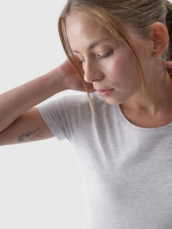 T-shirt slim gładki damski 4F