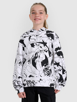 Bluza dresowa nierozpinana z kapturem dziewczęca 4F 4FJRAW25TSWSF2348-90A