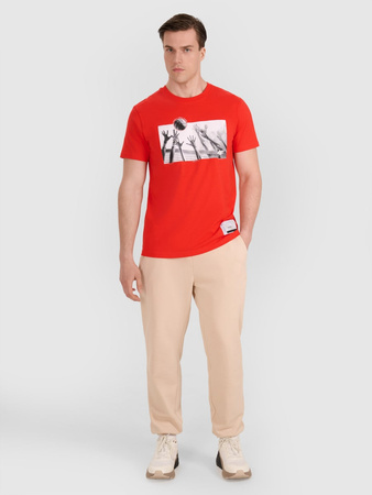 T-shirt regular z nadrukiem siatkarskim męski 4F 4FRAW25TTSHM3319-62S