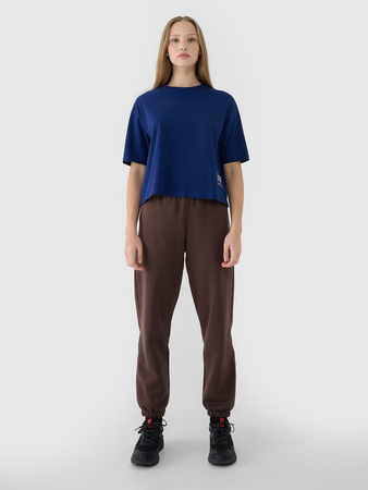 T-shirt oversize z nadrukiem damski 4F 4FWSS25TTSHF1971-30S