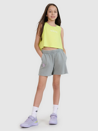 Crop top oversize z nadrukiem dziewczęcy 4F 4FJWSS25TSLEF112-45S