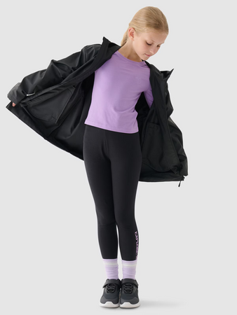 Kurtka przejściowa przeciwdeszczowa z gumową powłoką dziecięca 4F Junior 4FJWSS24TJACU217-20S