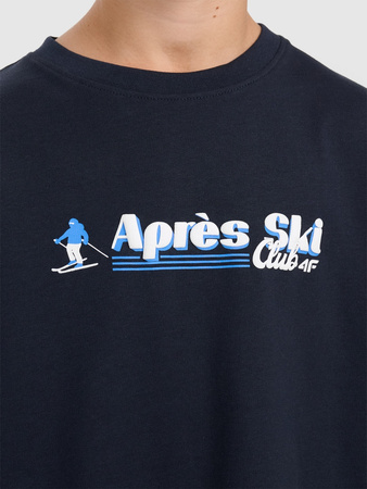 Longsleeve regular z nadrukiem chłopięcy 4F 4FJRAW25TLONM587-31S