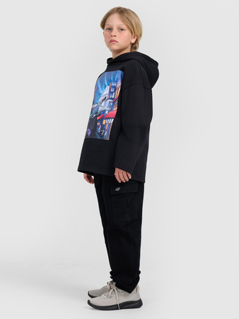 Bluza dresowa nierozpinana z kapturem chłopięca 4F 4FJRAW25TSWSM2345-20S