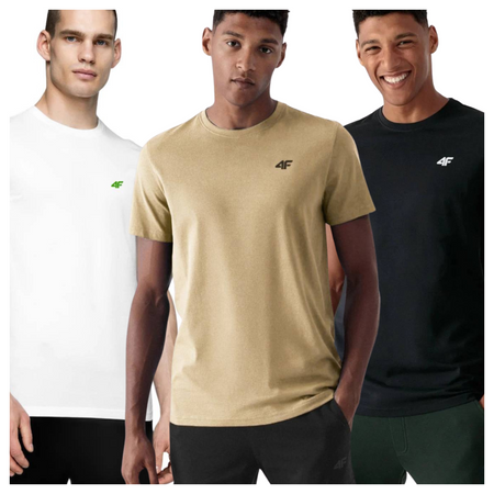 T-shirt męski (ZESTAW KOSZULEK 3 SZT.) 4F 4FWSS25TTSHM3956-95S