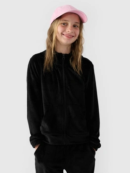 Bluza dresowa z weluru rozpinana z kapturem dziewczęca 4F Junior 4FJWAW24TSWSF1217-20S