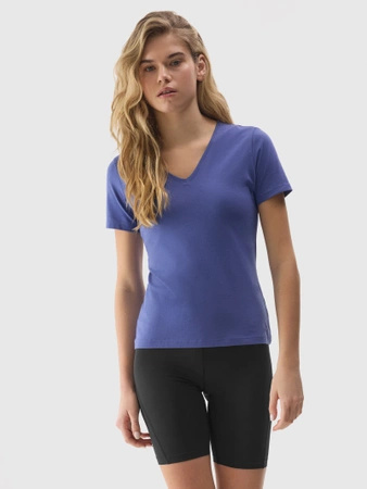 T-shirt gładki z bawełną organiczną damski 4F