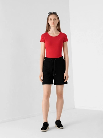 T-shirt slim gładki damski 4F