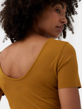 T-shirt crop top do jogi szybkoschnący damski 4F