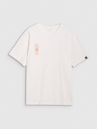 T-shirt oversize z nadrukiem męski 4F 4FRSS25TTSHM2652-11S