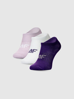Skarpetki casual przed kostkę dziewczęce (ZESTAW 3 szt.) 4F 4FJWMM00USOCF496-92S