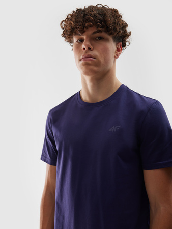 T-shirt bawełniany regular gładki męski 4F