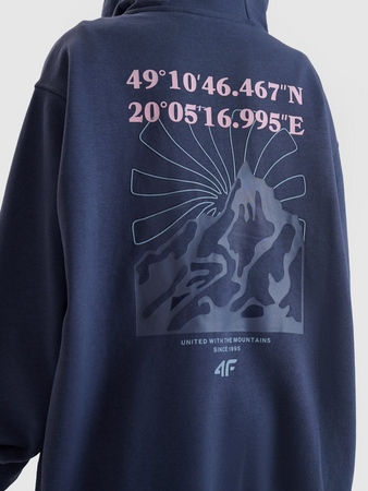 Bluza dresowa rozpinana z kapturem dziewczęca 4F 4FJWSS25TSWSF1482-22S