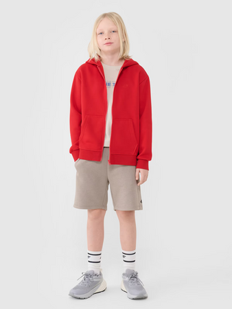 Chłopięca bluza dresowa z kapturem rozpinana 4F 4FJWSS25TSWSM1851-62S