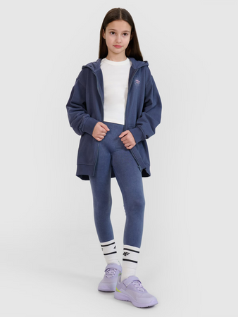 Bluza dresowa rozpinana z kapturem dziewczęca 4F 4FJWSS25TSWSF1482-22S