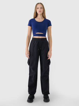 T-shirt crop top gładki damski 4F 4FRSS25TTSHF2695-31S