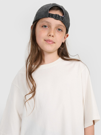 T-shirt oversize z nadrukiem dziewczęcy 4F 4FJRAW25TTSHF3187-11S