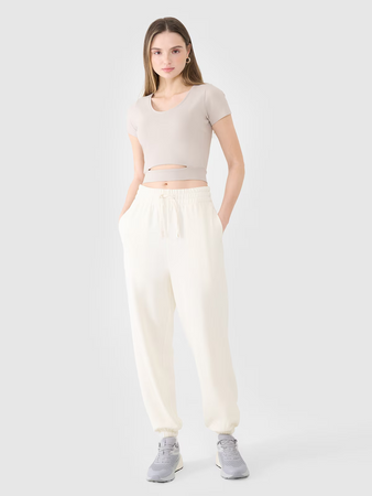 Spodnie dresowe joggery damskie 4F 4FWSS25TTROF0994-11S