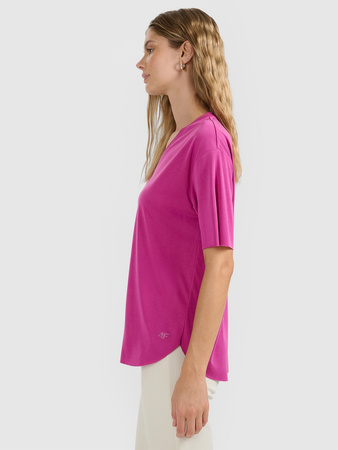 T-shirt oversize z modalem damski 4F 4FRAW25TTSHF3283-54S