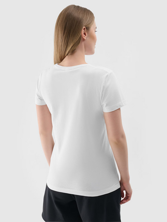T-shirt slim z nadrukiem damski 4F 4FRSS24TTSHF2499-10S