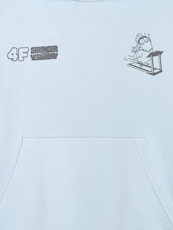 Bluza dresowa nierozpinana z kapturem chłopięca 4F 4FJRAW25TSWSM2447-34S