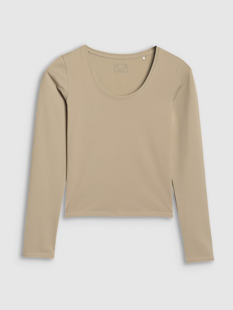 Longsleeve slim gładki damski 4F 4FRSS25TLONF511-83S