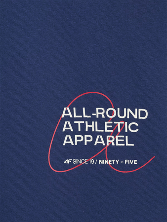 T-shirt oversize z nadrukiem damski 4F 4FWSS25TTSHF1971-30S