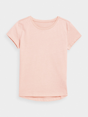 T-shirt bawełniany 100% gładki dziewczęcy 4F Junior