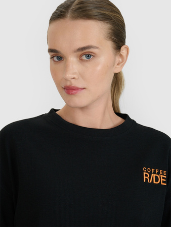 Longsleeve oversize z nadrukiem damski 4F 4FWSS25TLONF393-20S