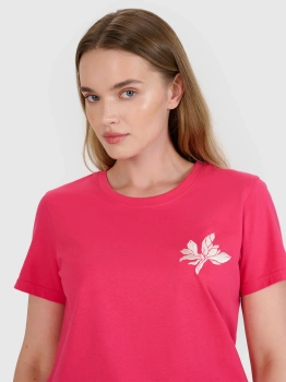 T-shirt regular z nadrukiem damski 4F 4FRSS25TTSHF2693-54S