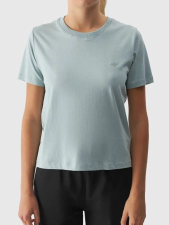 T-shirt regular gładki damski 4FWAW24TTSHF1650-47S