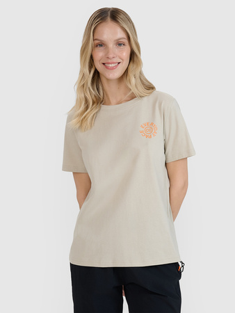 T-shirt oversize z nadrukiem damski 4F 4FWSS25TTSHF1994-83S