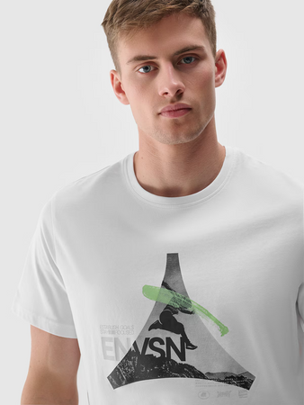 T-shirt regular z nadrukiem męski 4F 4FRAW24TTSHM2301-10S