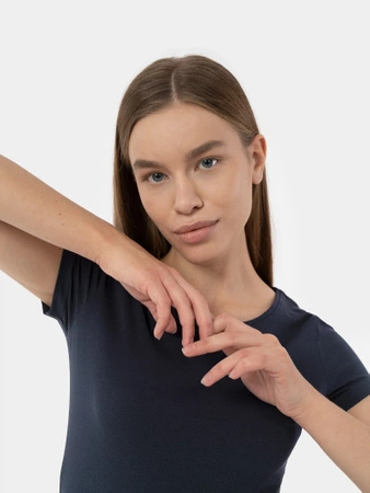 T-shirt regular gładki damski 4F 4FMM00TTSHF731-30S