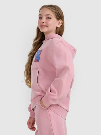 Bluza dresowa nierozpinana z kapturem dziewczęca 4F 4FJRAW25TSWSF2294-54S