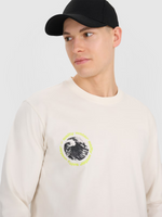Longsleeve regular z nadrukiem męski 4F 4FWSS25TLONM392-11S