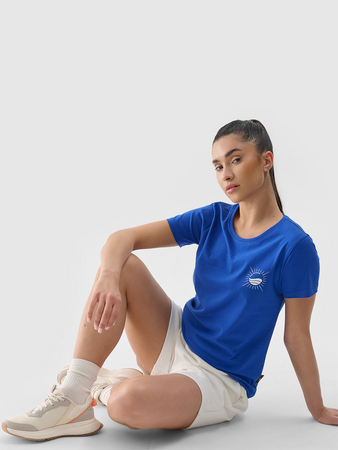 T-shirt regular z nadrukiem damski 4F 4FRSS24TTSHF2547-36S