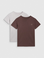 T-shirt regular gładki (ZESTAW 2 szt.) dziecięcy 4F 4FJRAW25TTSHU3157-90S