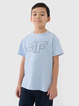 T-shirt chłopięcy oversize z nadrukiem 4F 4FJWSS25TTSHM2325-33S