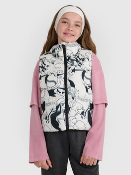 Bezrękawnik puchowy z wypełnieniem syntetycznym dziewczęcy 4F 4FJRAW25TVJAF320-11A